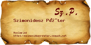 Szimonidesz Péter névjegykártya