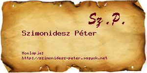 Szimonidesz Péter névjegykártya