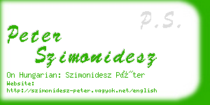 peter szimonidesz business card